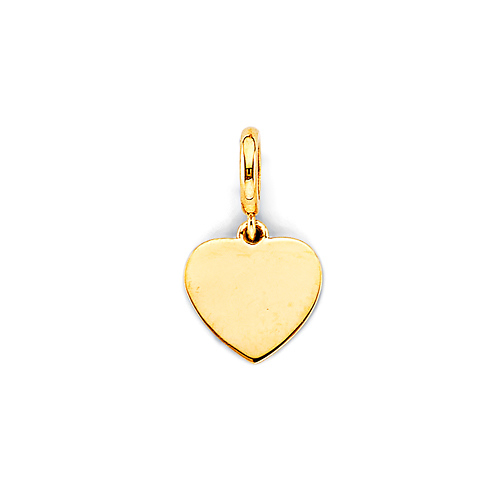 Mini Classic Heart Medal Pendant in 14K Yellow Gold Slide 0