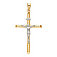 Large Rod Crucifix Pendant in 14K Two-Tone Gold - Classic 42mm thumb 1