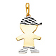 Faceted Capped Little Boy Charm Pendant in 14K Two-Tone Gold - Petite thumb 1