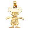 It's a Girl Charm Pendant in 14K Yellow Gold - Petite thumb 1
