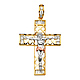 Extra Large Open Weave CZ Extra Large Crucifix Pendant in 14K TriGold thumb 1