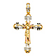 Extra Large Fancy Baguette CZ Crucifix Pendant in 14K TriGold thumb 1