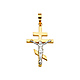 14K Two-Tone Gold Modern Byzantine Crucifix Pendant - Petite thumb 1