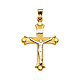 Budded 14K Two-Tone Gold Crucifix Pendant thumb 1