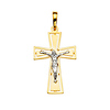 Divine 14K Two-Tone Gold Crucifix Pendant thumb 1