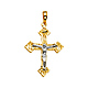 Contemporary 14K Two-Tone Gold Crucifix Pendant thumb 1