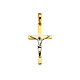 Simplistic 14K Two-Tone Gold Crucifix Pendant thumb 1