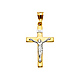 Graceful 14K Two-Tone Gold Crucifix Pendant thumb 1