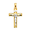 Graceful 14K Two-Tone Gold Crucifix Pendant thumb 1