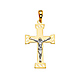 Modern 14K Two-Tone Gold Crucifix Pendant thumb 1