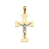 Modern 14K Two-Tone Gold Crucifix Pendant thumb 1