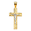 Classic 14K Two-Tone Gold Crucifix Pendant thumb 1