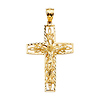 Filigree 14K Yellow Gold Crucifix Pendant thumb 1