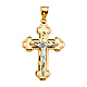 Large 14K Two-Tone Gold Crucifix Pendant thumb 1