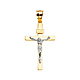 Exquisite 14K Two-Tone Gold Crucifix Pendant thumb 1