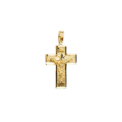 Small 14K Yellow Gold Crucifix Pendant