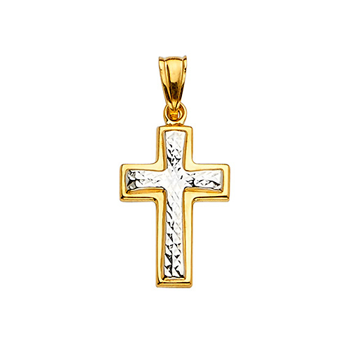 14K Yellow Gold Cross Religious Pendant Slide 1