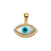 14K Yellow Gold CZ Evil Eye Pendant thumb 1