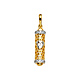 14K Two-Tone Gold Mezuzah Pendant with CZ Cubic Zirconia thumb 1