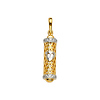 14K Two-Tone Gold Mezuzah Pendant with CZ Cubic Zirconia thumb 1