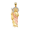 14K TriGold San Judas Tadeo Pendant - Extra Large thumb 1