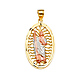 14K TriGold Oval San Judas Tadeo Pendant - Medium thumb 1