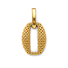 Woven Open Oval Pendant in 14K Yellow Gold - Medium
