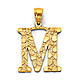 Small Nugget Uppercase Initial Pendant in 14K Yellow Gold thumb 1