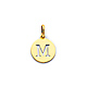 Mini Circle Medal Cutout Initial Pedant in 14K Yellow Gold thumb 1