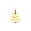 Mini Circle Medal Cutout Initial Pedant in 14K Yellow Gold thumb 1