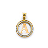 Mini CZ Framed Uppercase Initial Pendant in 14K Yellow Gold thumb 0