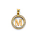 Mini CZ Framed Uppercase Initial Pendant in 14K Yellow Gold thumb 1
