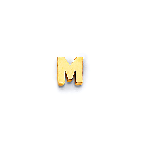 Mini Floating Uppercase Initial Pendant in 14K Yellow Gold Slide 1