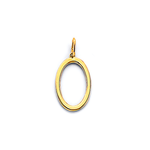 Mini Classic Number Pendant in 14K Yellow Gold Slide 0