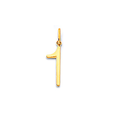 Mini Classic Number Pendant in 14K Yellow Gold