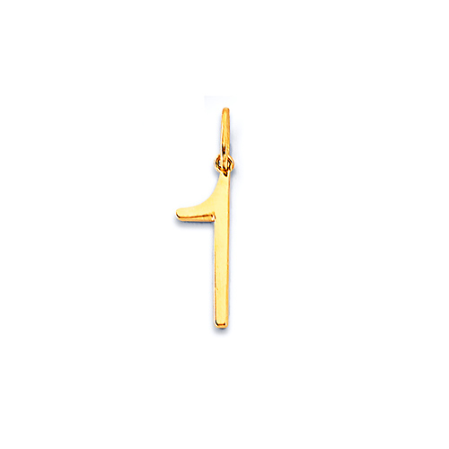 Mini Classic Number Pendant in 14K Yellow Gold Slide 0