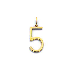 Mini Classic Number Pendant in 14K Yellow Gold