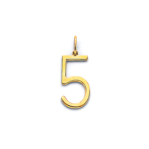 Mini Classic Number Pendant in 14K Yellow Gold Slide 0