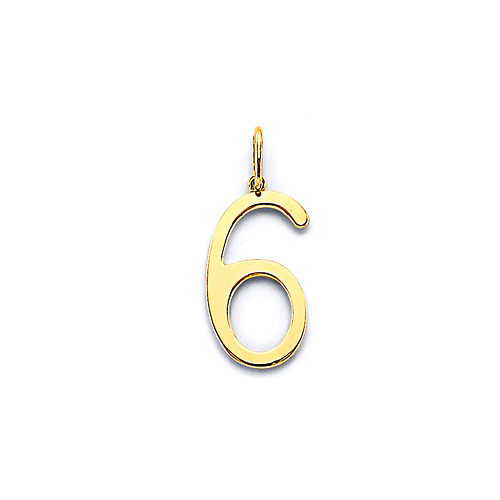 Mini Classic Number Pendant in 14K Yellow Gold Slide 0