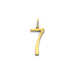 Mini Classic Number Pendant in 14K Yellow Gold