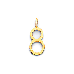 Mini Classic Number Pendant in 14K Yellow Gold
