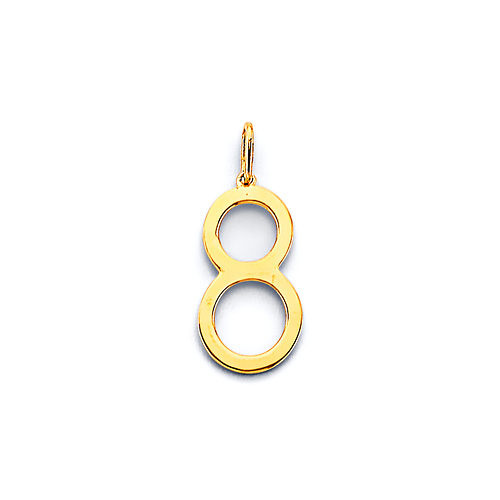 Mini Classic Number Pendant in 14K Yellow Gold Slide 0