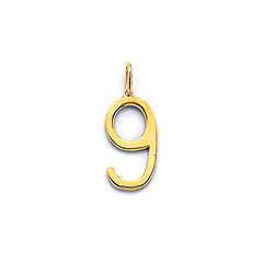 Mini Classic Number Pendant in 14K Yellow Gold