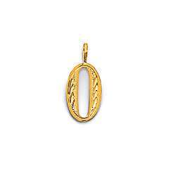 Mini Diamond-Cut Number Pendant in 14K Yellow Gold