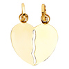 Classic 14K Yellow Gold Split Heart Pendant thumb 1