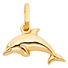 Jumping Dolphin Charm Pendant in 14K Yellow Gold - Mini thumb 1