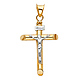 Small Rod Crucifix Pendant in 14K Two-Tone Gold - Classic thumb 1