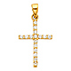 Petite Pave CZ Cross Pendant in 14K Yellow Gold thumb 1