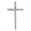 Small Round-Cut CZ Cross Pendant in 14K White Gold thumb 1