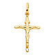 Small Tapered Crucifix Pendant in 14K Yellow Gold - Classic thumb 1